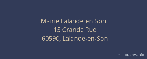 Mairie Lalande-en-Son