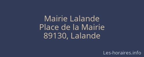 Mairie Lalande