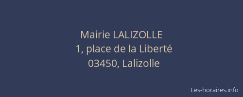 Mairie LALIZOLLE