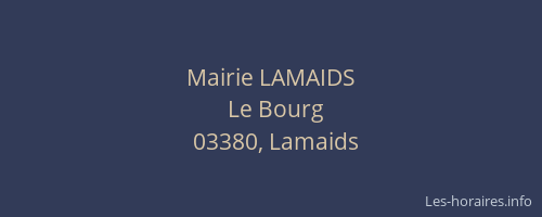 Mairie LAMAIDS