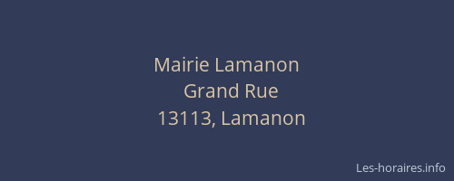 Mairie Lamanon