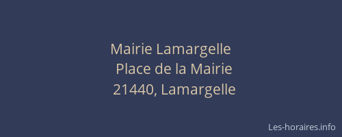 Mairie Lamargelle