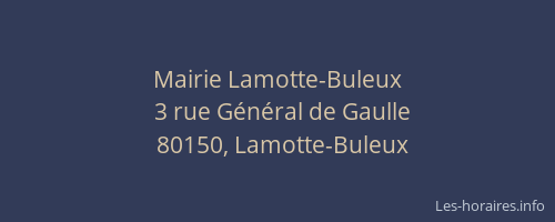 Mairie Lamotte-Buleux