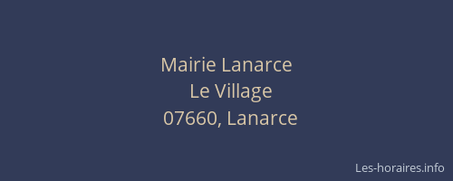 Mairie Lanarce