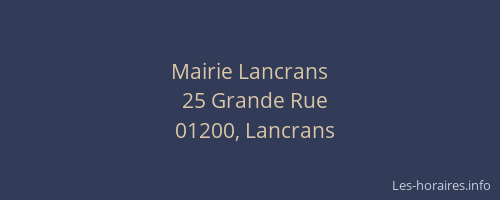 Mairie Lancrans