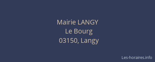 Mairie LANGY