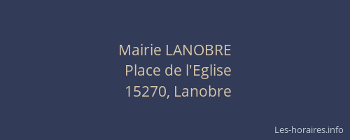 Mairie LANOBRE