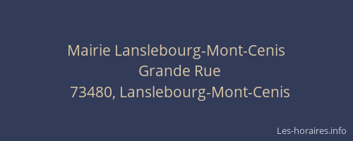 Mairie Lanslebourg-Mont-Cenis