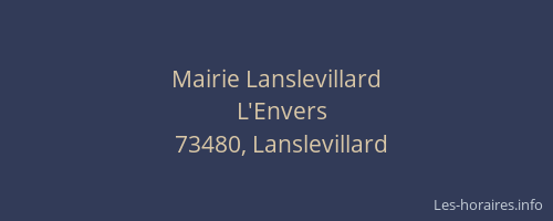 Mairie Lanslevillard