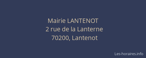 Mairie LANTENOT