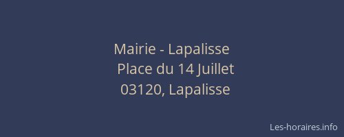 Mairie - Lapalisse