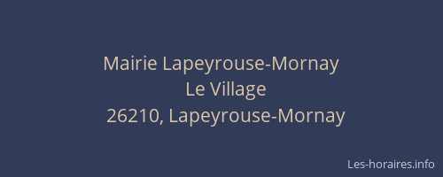 Mairie Lapeyrouse-Mornay