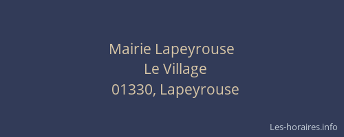 Mairie Lapeyrouse