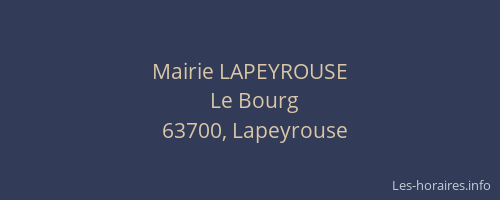 Mairie LAPEYROUSE
