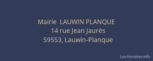 Mairie  LAUWIN PLANQUE