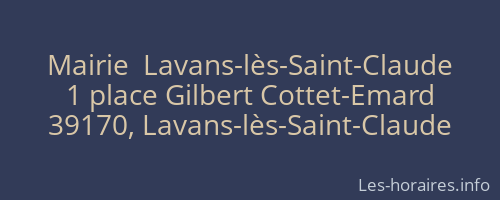 Mairie  Lavans-lès-Saint-Claude