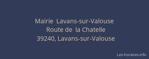 Mairie  Lavans-sur-Valouse