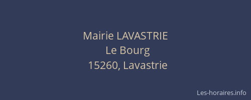 Mairie LAVASTRIE