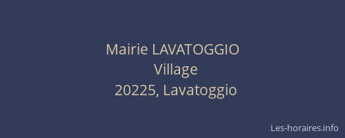 Mairie LAVATOGGIO