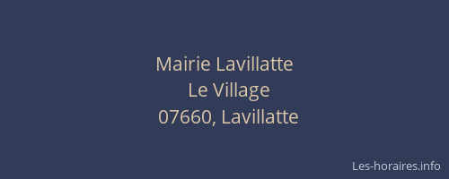 Mairie Lavillatte