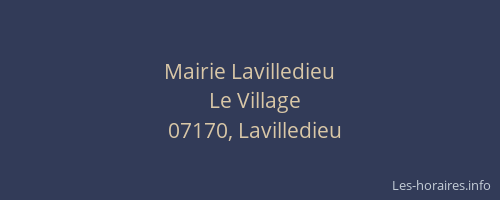 Mairie Lavilledieu