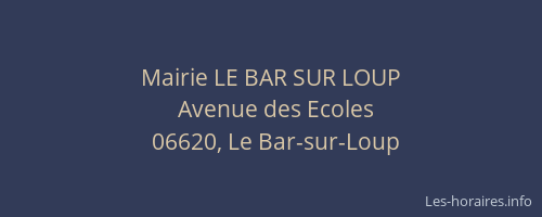 Mairie LE BAR SUR LOUP