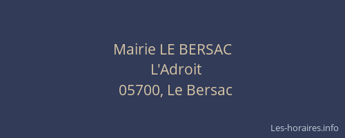 Mairie LE BERSAC