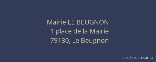 Mairie LE BEUGNON