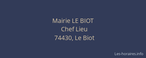 Mairie LE BIOT