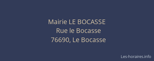 Mairie LE BOCASSE