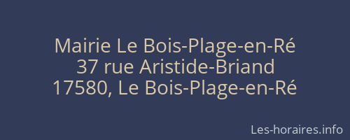 Mairie Le Bois-Plage-en-Ré
