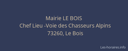 Mairie LE BOIS