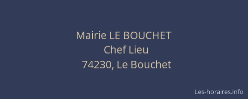Mairie LE BOUCHET