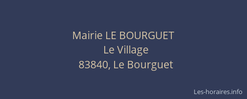 Mairie LE BOURGUET