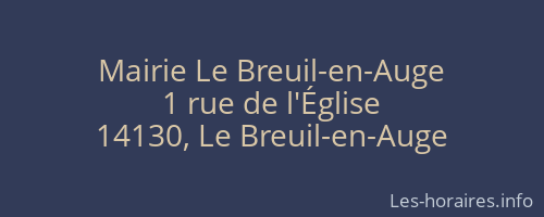 Mairie Le Breuil-en-Auge