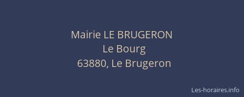 Mairie LE BRUGERON