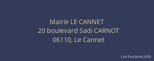 Mairie LE CANNET