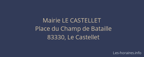 Mairie LE CASTELLET