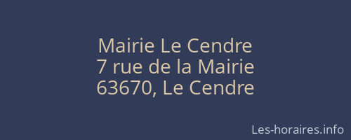 Mairie Le Cendre