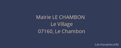 Mairie LE CHAMBON