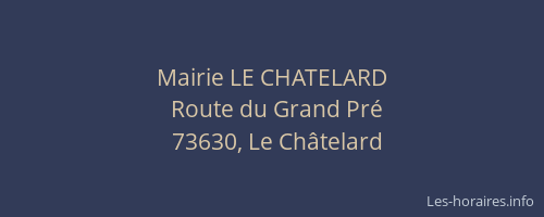 Mairie LE CHATELARD