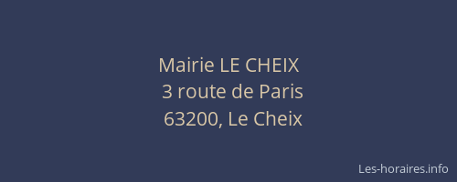 Mairie LE CHEIX