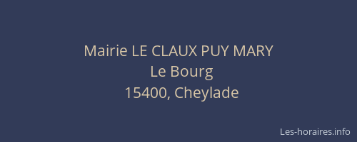 Mairie LE CLAUX PUY MARY