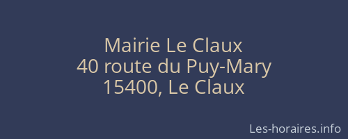 Mairie Le Claux