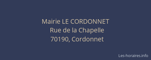 Mairie LE CORDONNET