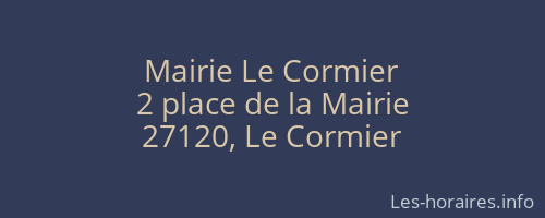 Mairie Le Cormier