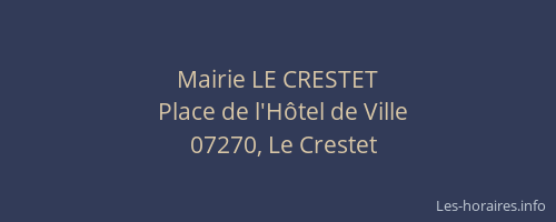 Mairie LE CRESTET