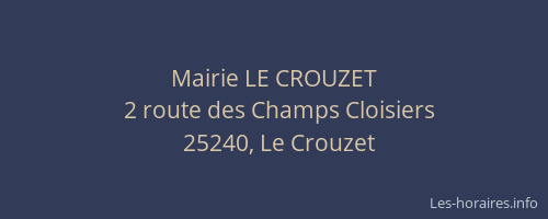 Mairie LE CROUZET