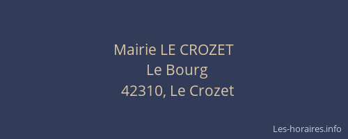 Mairie LE CROZET