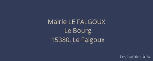 Mairie LE FALGOUX